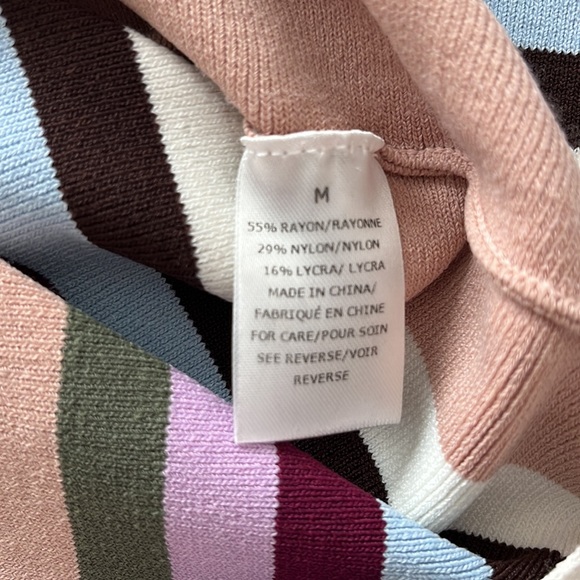 $428 Ronny Kobo Arielle Striped Bodycon Knit Mini Dress Retro 90s - Picture 12 of 12